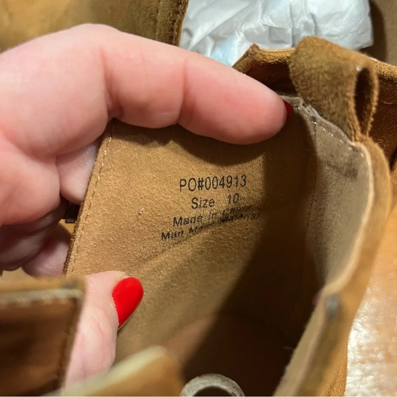 New Journee Collection Womens Rimi Bootie Vegan Suede Ankle Boot Camel Size 10 - Picture 7 of 9